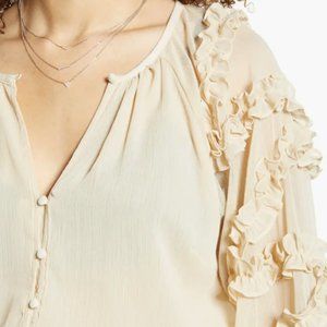 Topshop Ruffle Peasant Top